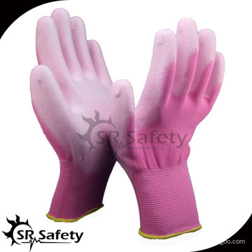 SRSAFETY guantes de trabajo de color rosa mujeres guantes de colores PU